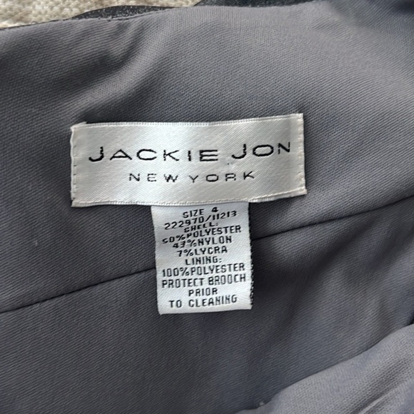 Jackie Jon,NY,Shimmering Silver, Instantly Slimming,Ruched Cocktail Dress,Size 4 - Picture 4 of 11